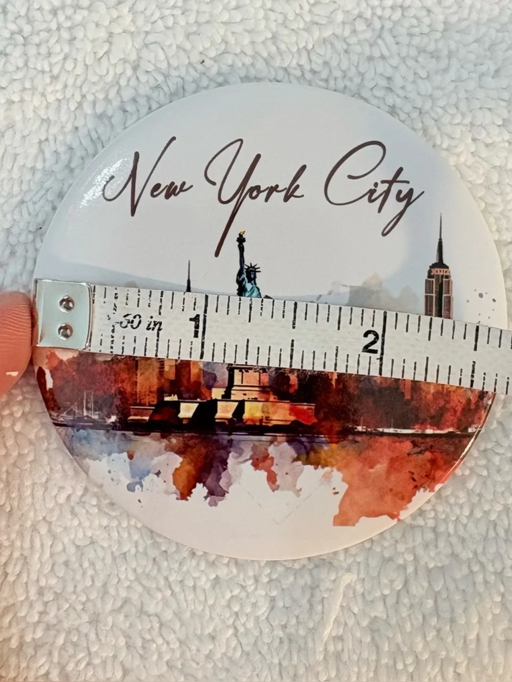 NEW Cosmetics Makeup Bag Mirror New York City skyline Statue of Liberty zipper